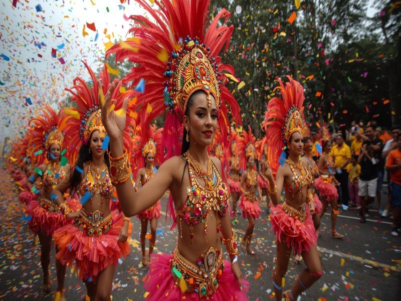 Brazil carnival parade colorful costumes celebration