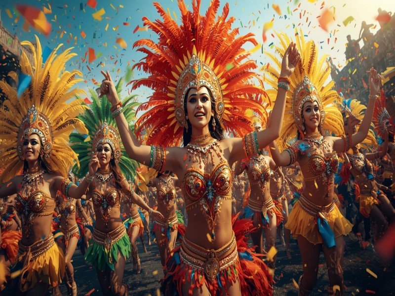 Brazil carnival celebration dancers colorful festival