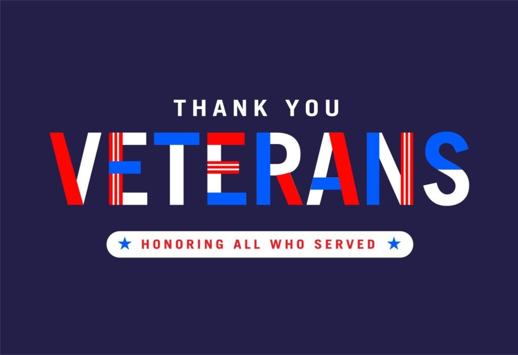 Veterans Day Wishes 2026USA patriotic banner with American flag