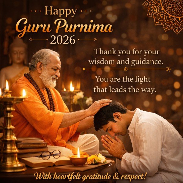 Guru Purnima wishes 2026 with teacher student respect