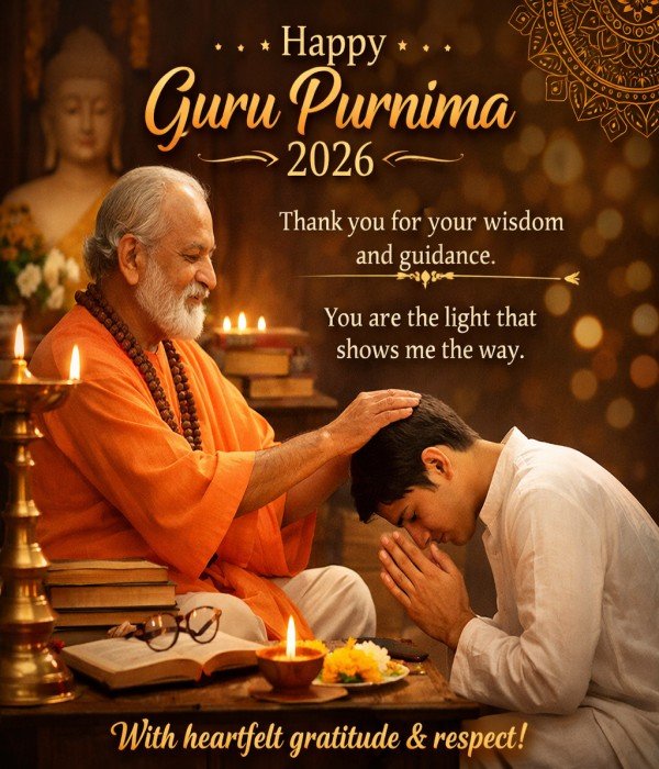Guru Purnima wishes 2026 with teacher student respect