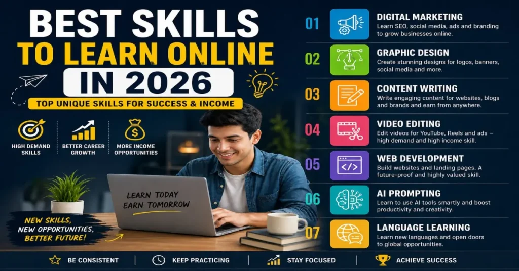 Best skills to learn online in 2026 for success income career growth and future opportunities