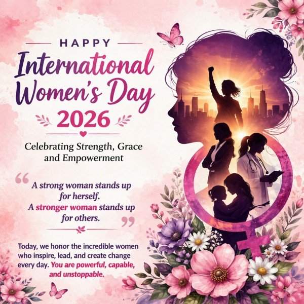 International Women’s Day 2026 Wishes image celebrating women empowerment