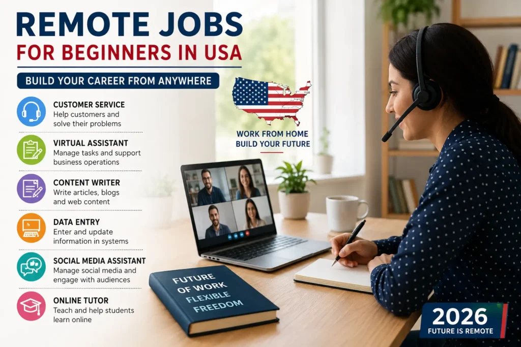 Remote Jobs for Beginners in USA working from home with flexible online careers in 2026