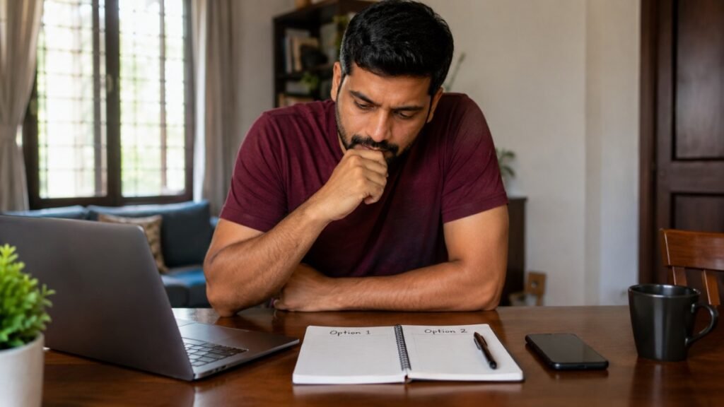 Person learning how to make better decisions in everyday life through careful thinking