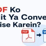 PDF Ko Edit Ya Convert Kaise Karein? Beginner guide banner showing PDF to Word document conversion.