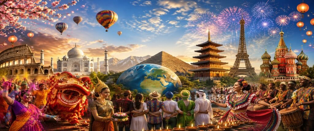 World festivals and cultural celebrations from different countries around the world